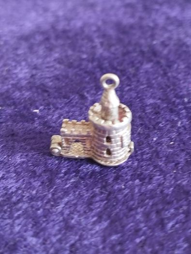 Vintage Sterling Silver Tower of London Charm Pendant.