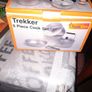 Trekker five piece Aluminum used Camping Cook Set by SunnGas in box, comprising 17cm saucepan, 18cm saucepan, 19cm frying pan, 16cm kettle (1.5L), and detachable grip handle. , Postage Available on all my Items or Collection in Rochfortbridge Westmeath Image 2