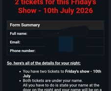 Laughter Lounge Tickets x 2, Fri 10th July