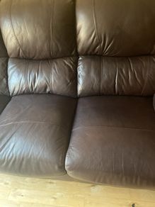 Brown leather sofa