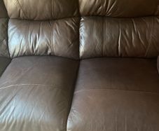 Brown leather sofa