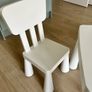 IKEA MAMMUT Kids Table & 2 Chairs White - Perfect Condition Image 3