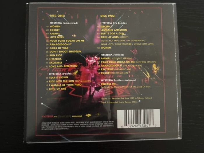 Def Leppard Hysteria Deluxe boxset