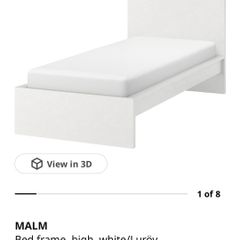 IKEA Single Malm bed  & mattress