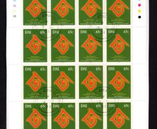 2004 Ireland 10th Anniversary of the UN International Year of the Family Stamp Sheetlet Plate 1A1A1A1A Fine CDS Used with Dublin cancel of 15th January 2004 (First day of issued) on envelope extract.