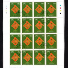 2004 Ireland 10th Anniversary of the UN International Year of the Family Stamp Sheetlet Plate 1A1A1A1A Fine CDS Used with Dublin cancel of 15th January 2004 (First day of issued) on envelope extract.