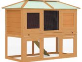 Animal Rabbit Cage Double Floor Wood