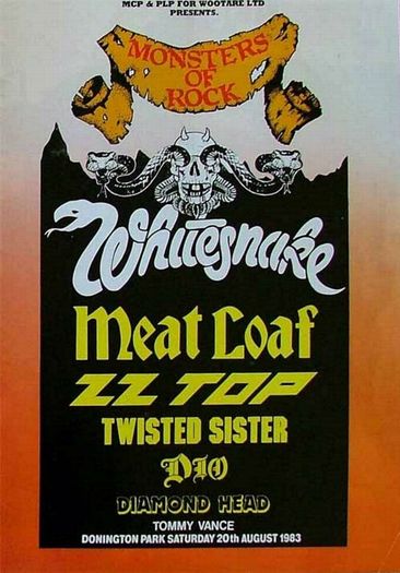 Whitesnake Vintage Concert Poster Castle Donington Monsters Of Rock 1983 Replica