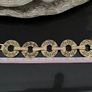 Gold Tone Stainless Steel Bracelet Greek Key Design Marked A1N 20-21cm Image 10