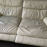 2 x cream leather sofas 3 seaters Image 5
