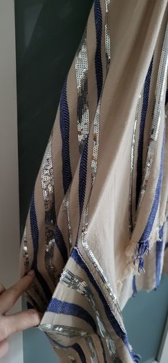 SASS & BIDE 100% Line Seqinned Striped Drape with Pockets - Rrp 220 AUD