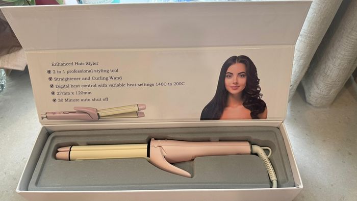 Enhanced Hair Styler 2-in-1 Straightener & Curling Wand - Brand New
