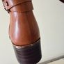 Tamaris Leather Knee High Boots EU41 Tan Brown Block Heel Image 6