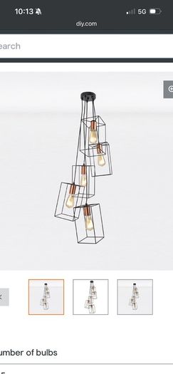 light fitting 5x cluster pendant