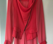 Asymmetrical coral blazer