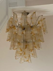 Floor Lamp with glass leaves vintage '70
