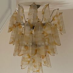 Floor Lamp with glass leaves vintage '70