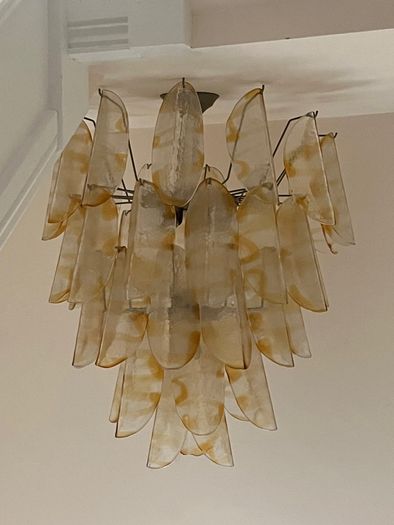 Floor Lamp with glass leaves vintage '70