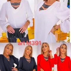 Blouse with stripes