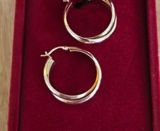 14ct Solid Gold Large Hoop Earrings / 5.8 gms /Fab
