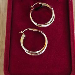 14ct Solid Gold Large Hoop Earrings / 5.8 gms /Fab