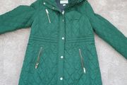 Michael Kors forest green quilted coat