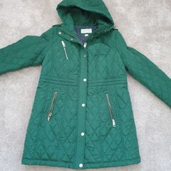 Michael Kors forest green quilted coat