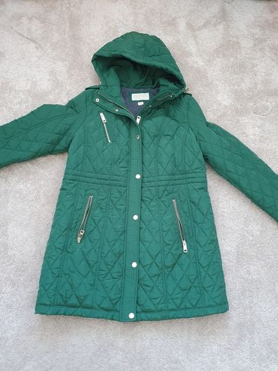 Michael Kors forest green quilted coat