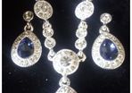 Jon Richard Silver Plater Blue Crystal 3 x Piece Matching Teardrop Boxed Gift Set. NIB