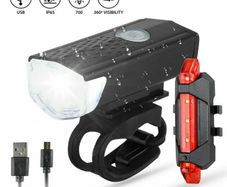 Bike 2pc Rechargeable Bicycle Light USB LED Front and Back - 49241