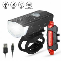 Bike 2pc Rechargeable Bicycle Light USB LED Front and Back - 49241