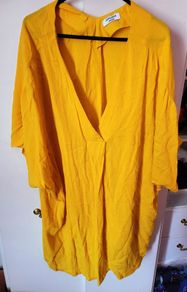 Plus size bright yellow summer blouse size 24