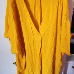 Plus size bright yellow summer blouse size 24