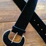 Zara Black Velvet Belt with Golden Buckle Image 4