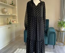 Ladies Black & Gold Dress from Papaya Size UK 14 / EU 42