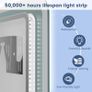 Bathroom-Mirror-with-LED-Lights for Wall 60x80cm, Bluetooth, Anti-Fog, 3 Colors Dimmable Bathroom-LED-Mirror, Memory Function, Tempered Glass, CRI90+, IP44 Waterproof (Horizontal/Vertical) Image 8