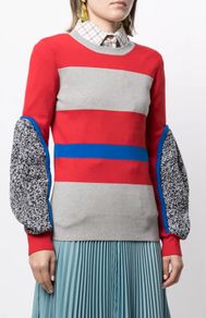 Enfold colour-block jumper