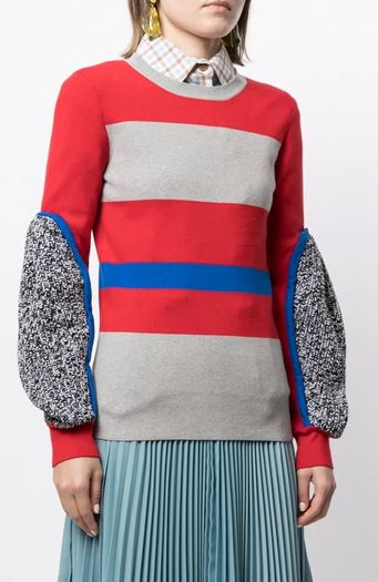 Enfold colour-block jumper