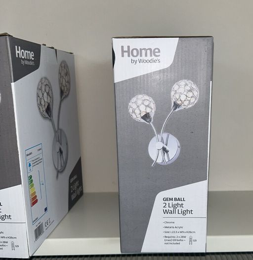 2 Brand New Chrome Gem Ball Wall Lights from Woodies