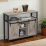 Kitchen cabinet Grey Vintage Brown  sideboard, side cabinet, kitchen cabinet with open shelves, hall cabinet, chest of drawers with louvre doors, living room, dining room, office, hallway, industrial design Image 5
