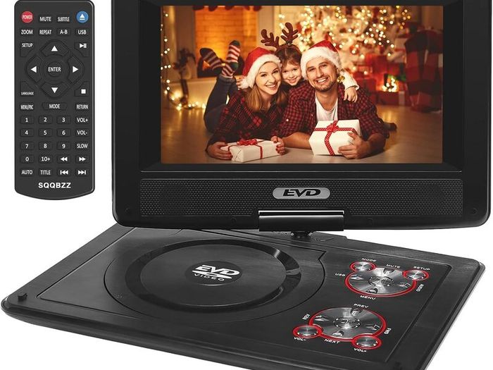 11.5 Inch Portable DVD Player with 9.5 Inch Swivel Screen, 5 Hours Rechargeable Battery, Car DVD Player, Support CD/DVD/SD Card/USB, Latest