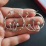Cottagecore Mushroom Earrings Hoop Earrings Silver Tone Bohemian Fairy Nature Image 4