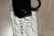 furla pony hair bag with patent leather