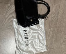 furla pony hair bag with patent leather