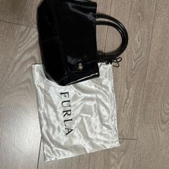 furla pony hair bag with patent leather