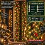 2Pack 2M Christmas Garland with 5m String Lights for Xmas Decoration Artificial Pine Garland with Red Berries & Pinecones with 8 Lighting Modes for Stairs, Fireplace, Indoor & Outdoor Decoration Image 3