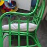 green rattan chair and cushion Image 6