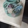 Decorative Ceramic Vase With 3 D Flower Pattern. Image 2