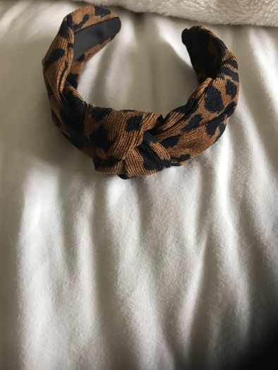 Cord animal print hairband