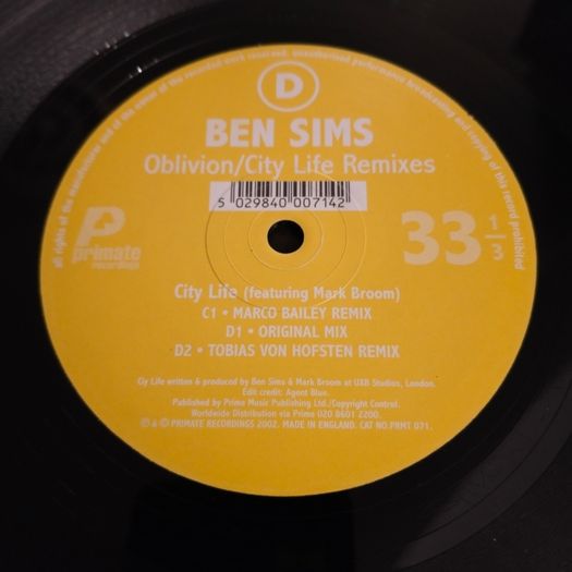 Ben Sims - Oblivion/City Life Remixes